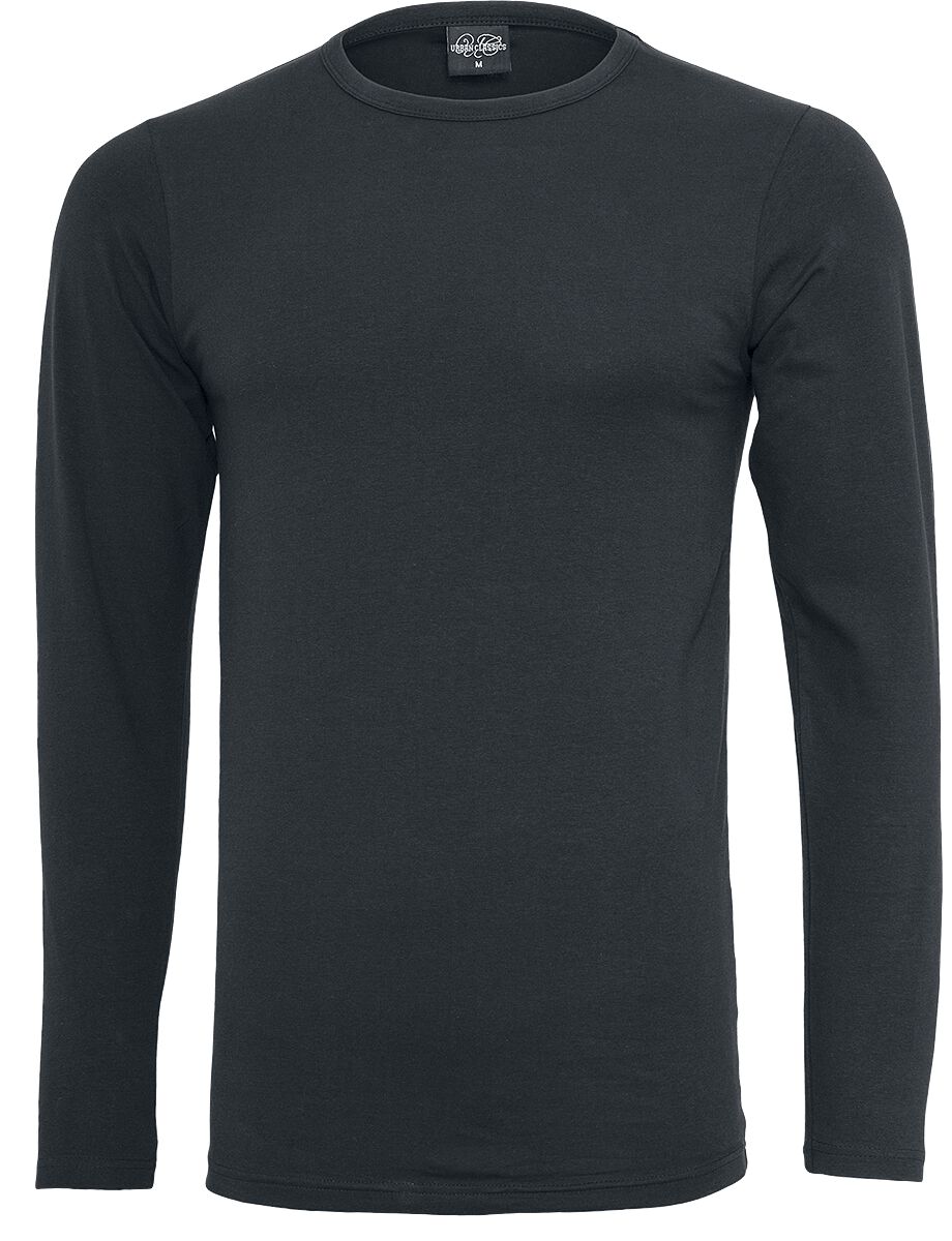 Urban Classics Langarmshirt - Fitted Stretch - M bis XXL - für Männer - Größe XXL - schwarz von Urban Classics