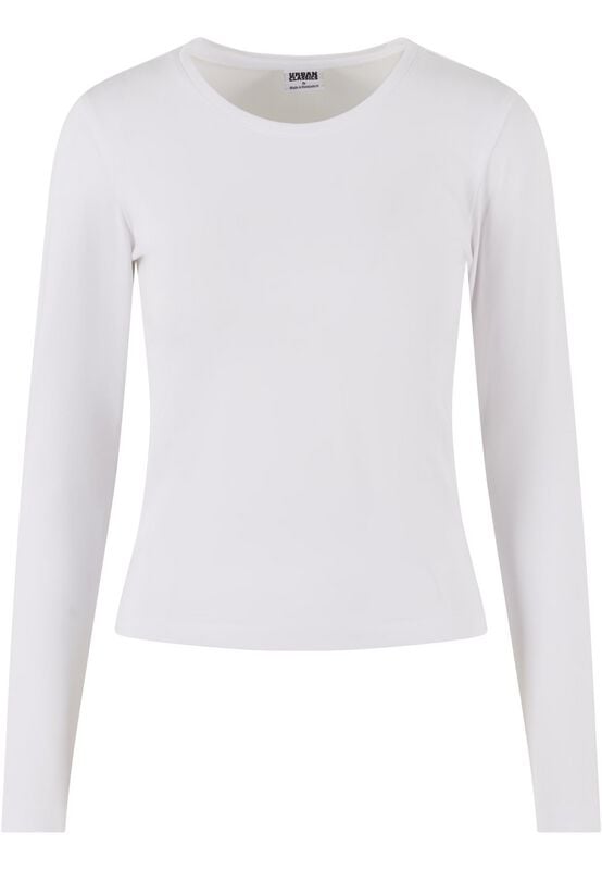 Urban Classics Langarmshirt - Ladies Basic Super Slim Longsleeve - XS bis XL - für Damen - Größe L - weiß von Urban Classics
