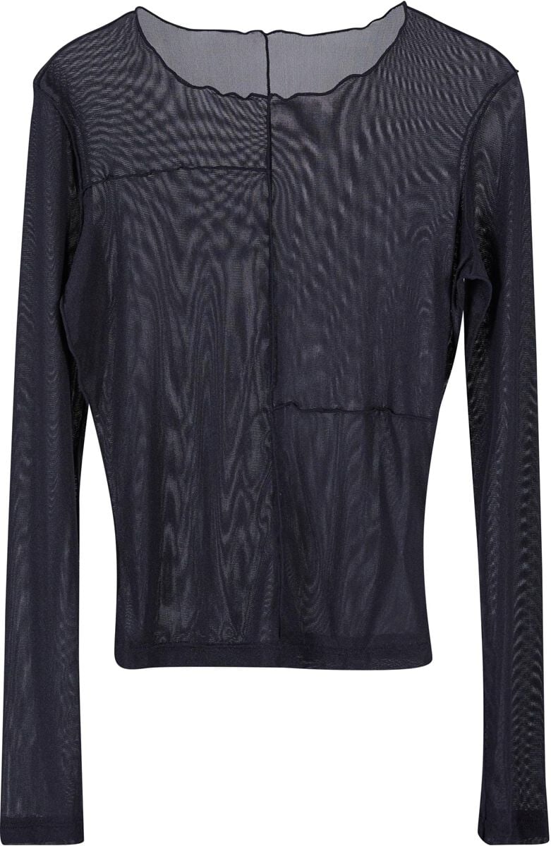 Urban Classics Langarmshirt - Ladies Exposed Seam Mesh Longsleeve - S bis 3XL - für Damen - Größe 3XL - schwarz von Urban Classics