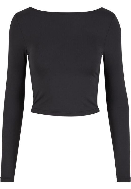 Urban Classics Langarmshirt - Ladies Slim Fit Longsleeve - XS bis XL - für Damen - Größe L - schwarz von Urban Classics