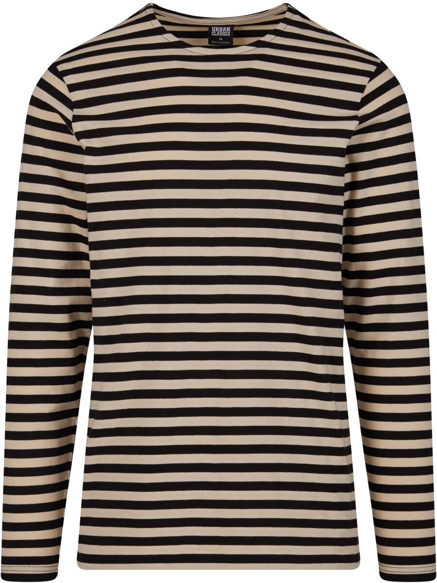 Urban Classics Langarmshirt - Regular Stripe LS - S bis XXL - für Männer - Größe L - schwarz/weiß von Urban Classics