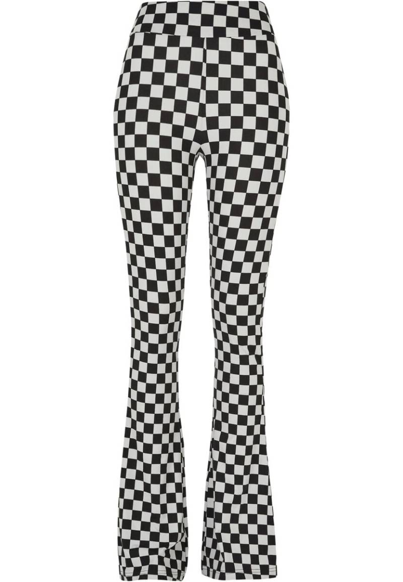 Urban Classics Leggings - Ladies Checked Boot Cut Leggings - XL bis 4XL - für Damen - Größe XL - schwarz/weiß von Urban Classics