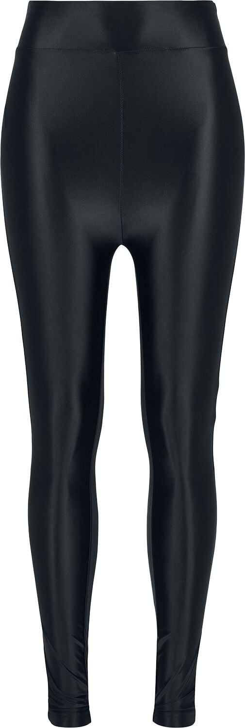 Urban Classics Leggings - Ladies Highwaist Shiny Metalic Leggings - XS bis 5XL - für Damen - Größe XXL - schwarz von Urban Classics