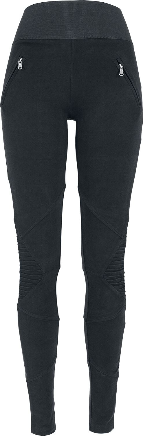Urban Classics Leggings - Ladies Interlock High Waist Leggings - XS bis XL - für Damen - Größe S - schwarz von Urban Classics