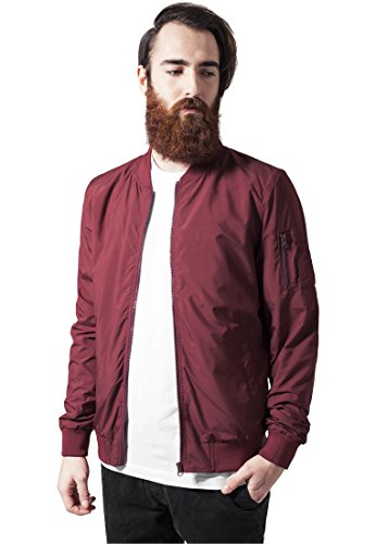 Urban Classics Herren Bomber Jacke, Blusen, Burgund, S von Urban Classics