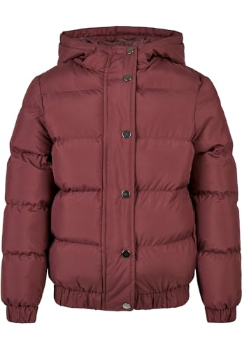 Urban Classics Mädchen Girls Hooded Puffer Jacket Jacke, Cherry, 146/152 von Urban Classics