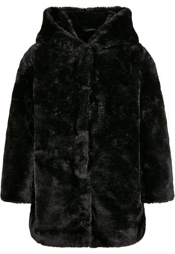 Urban Classics Mädchen UCK2375-Girls Hooded Teddy Coat Jacke, Black, 110/116 von Urban Classics