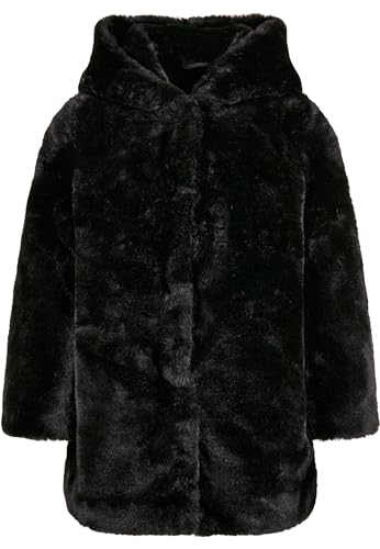 Urban Classics Mädchen UCK2375-Girls Hooded Teddy Coat Jacke, Black, 110/116 von Urban Classics
