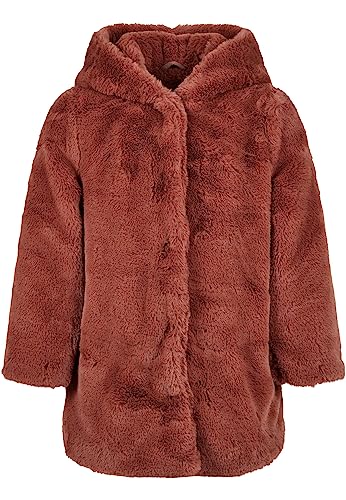 Urban Classics Mädchen Girls Hooded Teddy Coat Jacke, darkrose, 122/128 von Urban Classics