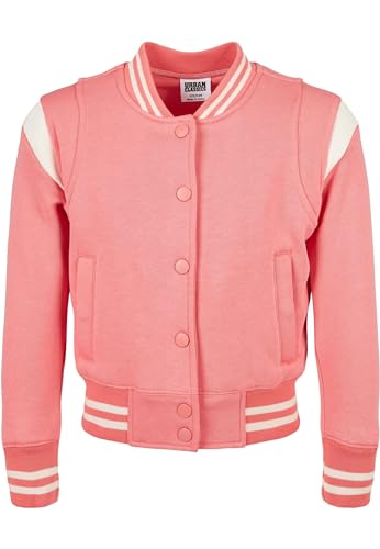 Urban Classics Mädchen Girls Inset College Sweat Jacket Jacke, palepink/whitesand, 158/164 von Urban Classics