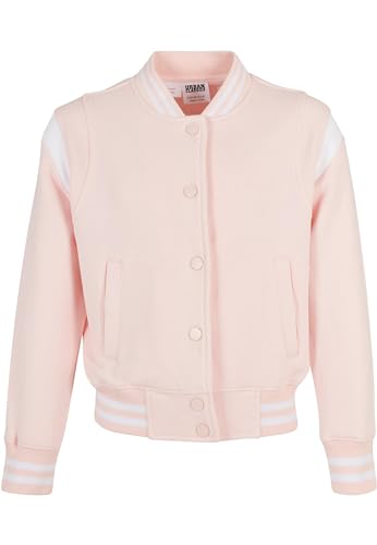 Urban Classics Mädchen Girls Inset College Sweat Jacket Jacke, pink/White, 110/116 von Urban Classics