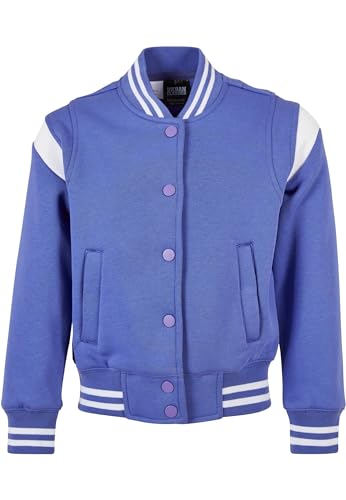 Urban Classics Mädchen Jacke Girls Inset College Sweat Jacket purpleday/white 110/116 von Urban Classics