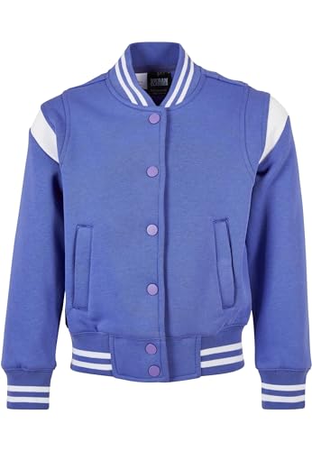 Urban Classics Mädchen Girls Inset College Sweat Jacket Jacke, purpleday/White, 122/128 von Urban Classics