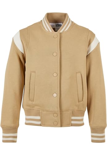 Urban Classics Mädchen Girls Inset College Sweat Jacket Jacke, unionbeige/whitesand, 110/116 von Urban Classics