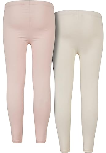 Urban Classics Mädchen Girls Jersey 2-Pack Leggings, pink/whitesand, 134/140 von Urban Classics