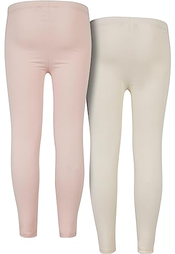 Urban Classics Mädchen Girls Jersey 2-Pack Leggings, pink/whitesand, 158/164 von Urban Classics