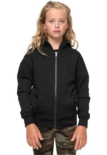 Urban Classics Mädchen UCK4075-Girls Organic Terry Zip Hoody Kapuzenpullover, Black, 122/128 von Urban Classics