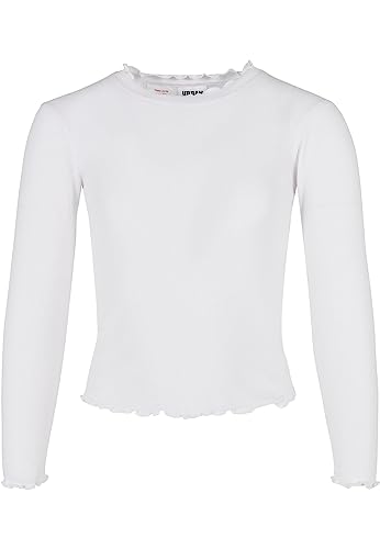 Urban Classics Mädchen Girls Short Rib Longsleeve T-Shirt, White, 110/116 von Urban Classics