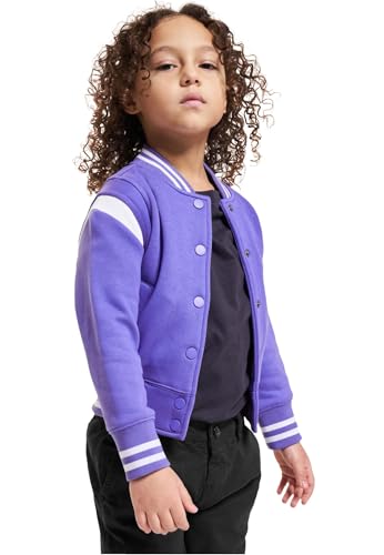 Urban Classics Mädchen Jacke Girls Inset College Sweat Jacket purpleday/white 134/140 von Urban Classics