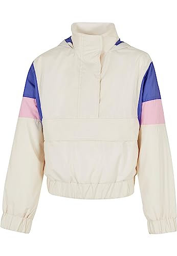 Urban Classics Mädchen Jacke Girls Light 3-Tone Pull Over Jacket whitesand/purpleday/girlypink 122/128 von Urban Classics