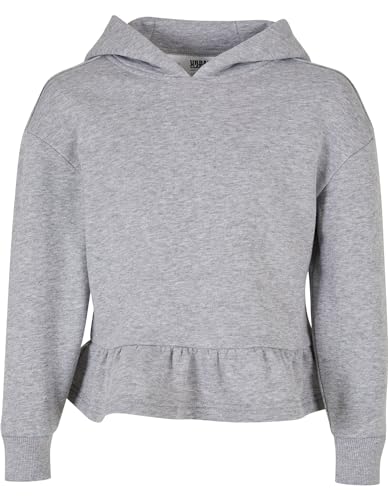 Urban Classics Mädchen UCK4377-Girls Organic Volants Hoody Kapuzenpullover, Grey, 122/128 von Urban Classics