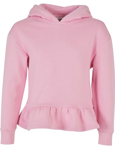 Urban Classics Mädchen UCK4377-Girls Organic Volants Hoody Kapuzenpullover, girlypink, 134/140 von Urban Classics