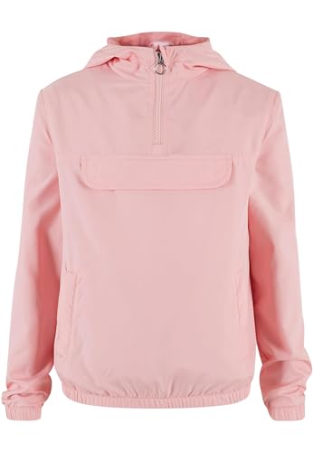 Urban Classics Mädchen Pulli Jacke Girls Basic Pullover Jacket, Kapuzenpullover für Mädchen, lemonadepink, 134/140 von Urban Classics