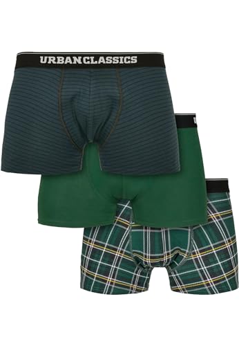 Urban Classics Männer Boxer Shorts 3-Pack dgrn plaidaop+btlgrn/dblu+dgrn, 3XL von Urban Classics