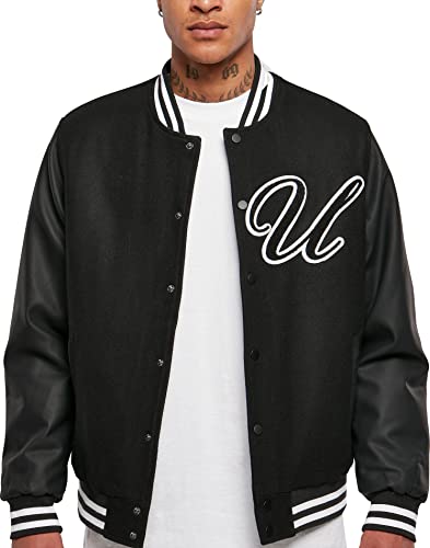 Urban Classics Men's TB5535-Big U College Jacket Jacke, Black, M von Urban Classics