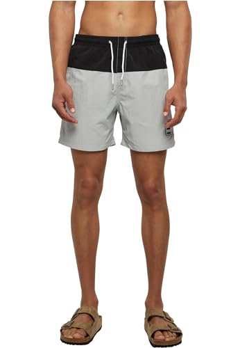 Urban Classics Men's Block Swim Shorts Badehose, lightasphalt/Black, 3XL von Urban Classics