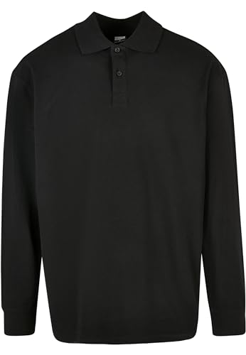 Urban Classics Herren Boxy Polo Longsleeve T-Shirt, black, L von Urban Classics