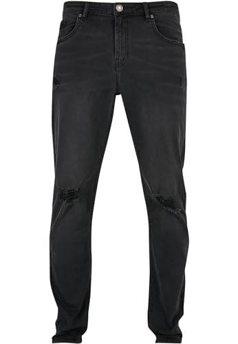 Urban Classics Men's TB5589-Distressed Stretch Denim Pants Jeans, Black Destroyed Washed, 36 von Urban Classics