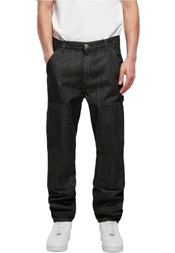 Urban Classics Men's TB5590-Double Knee Jeans, realblack Washed, 32 von Urban Classics