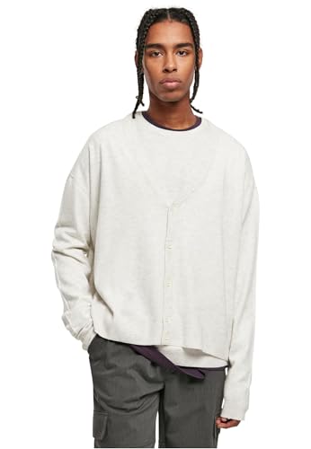 Urban Classics Men's TB5545-Eco Mix Boxy Cardigan Sweater, lightgrey, L von Urban Classics