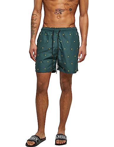 Urban Classics Herren Embroidery Swim Shorts Badehose, Anchor/bttlgrn/lmnmstrd, XL von Urban Classics