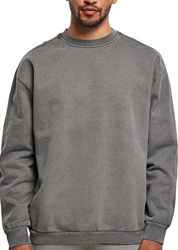 Urban Classics Men's TB4956-Heavy Terry Garment Dye Crew Sweatshirt, darkshadow, S von Urban Classics