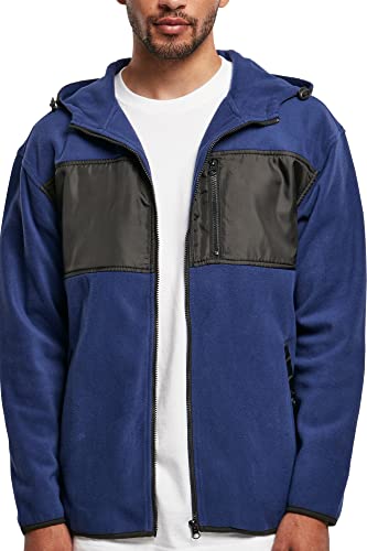 Urban Classics Men's TB5534-Hooded Micro Fleece Jacket Jacke, spaceblue, S von Urban Classics