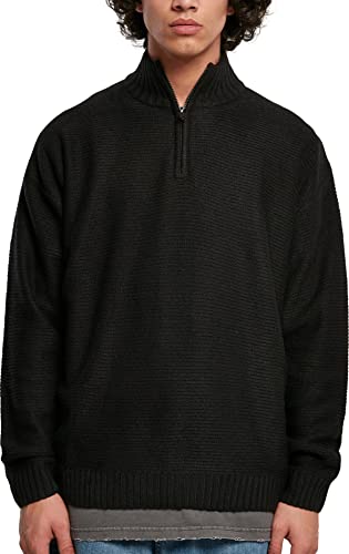 Urban Classics Men's Knit Troyer Sweatshirt, Black, L von Urban Classics