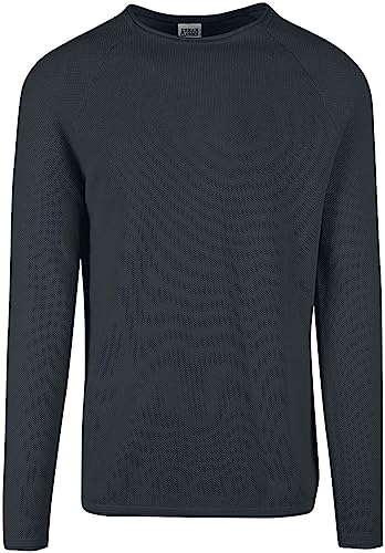 Urban Classics Men's Knitted Raglan Longsleeve T-Shirt, Black, L von Urban Classics