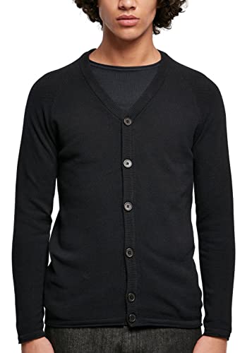 Urban Classics Men's Light Raglan Cardigan Sweater, Black, 5XL von Urban Classics