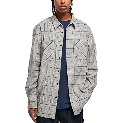 Urban Classics Men's TB5594-Long Oversized Checked Greyish Shirt, Grey/Black, 4XL von Urban Classics