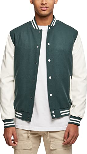 Urban Classics Herren Oldschool College Jacket Jacke, Bottlegreen/White, 4XL von Urban Classics