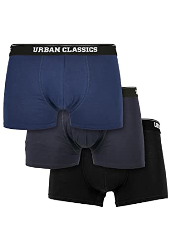 Urban Classics Men's TB3838-Organic Boxer Shorts 3-Pack Underwear, darkblue+Navy+Black, M von Urban Classics