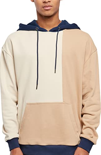 Urban Classics Herren Oversized Color Block Hoody Sweatshirt, softseagrass/unionbeige, L von Urban Classics