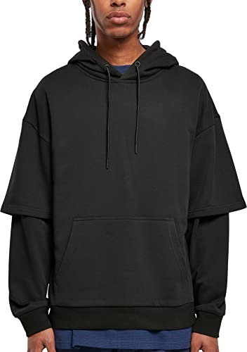 Urban Classics Men's TB5570-Oversized Doublesleeve Hoody Sweatshirt, Black, L von Urban Classics