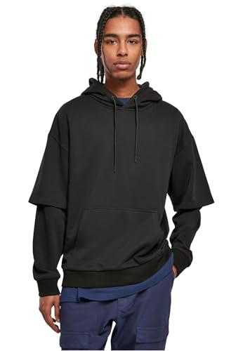 Urban Classics Herren Oversized Doublesleeve Hoody Sweatshirt, Black, M von Urban Classics