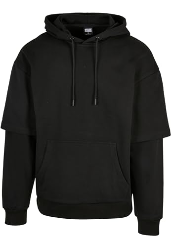 Urban Classics Men's TB5570-Oversized Doublesleeve Hoody Sweatshirt, Black, XL von Urban Classics