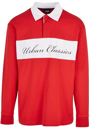 Urban Classics Men's TB5568-Oversized Rugby Longsleeve T-Shirt, hugered, XL von Urban Classics