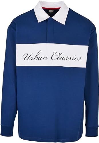 Urban Classics Men's TB5568-Oversized Rugby Longsleeve T-Shirt, spaceblue, S von Urban Classics