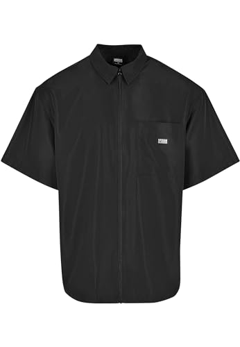 Urban Classics Men's TB5519-Recycled Nylon Shirt, Black, L von Urban Classics